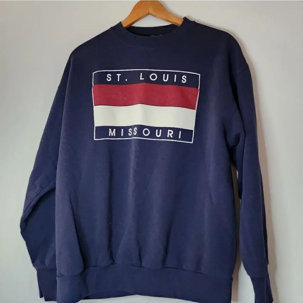 VintageāDeltaāSt.LouisāMissouriāSweatshirtāLargeāblue